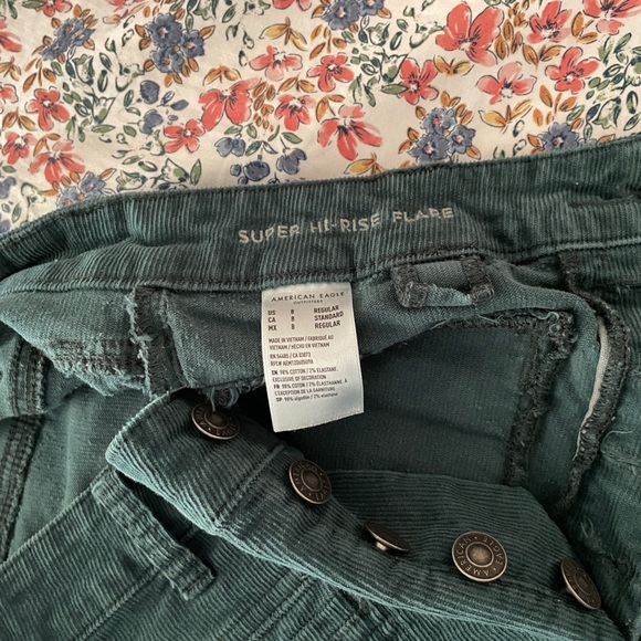 American Eagle Super High Rise Flare Corduroy Jeans - Picture 2 of 5